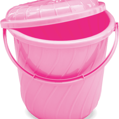 Ankurwares Spiral Bucket with Lid Pink - 16L