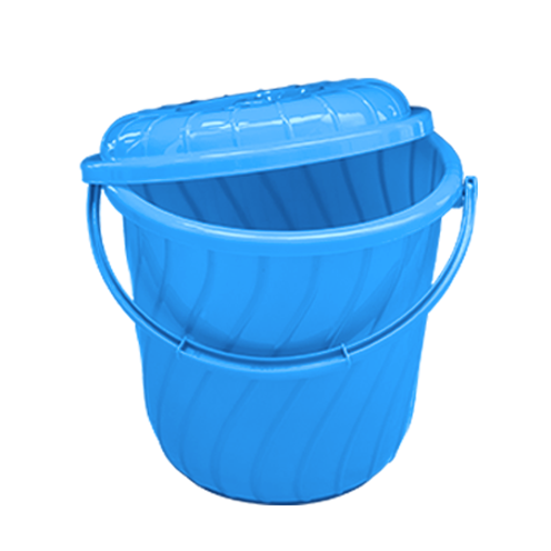 Ankurwares Spiral Bucket with Lid Blue - 16L