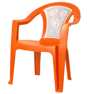 Ankurwares Newflora Orange-White Premium Chair